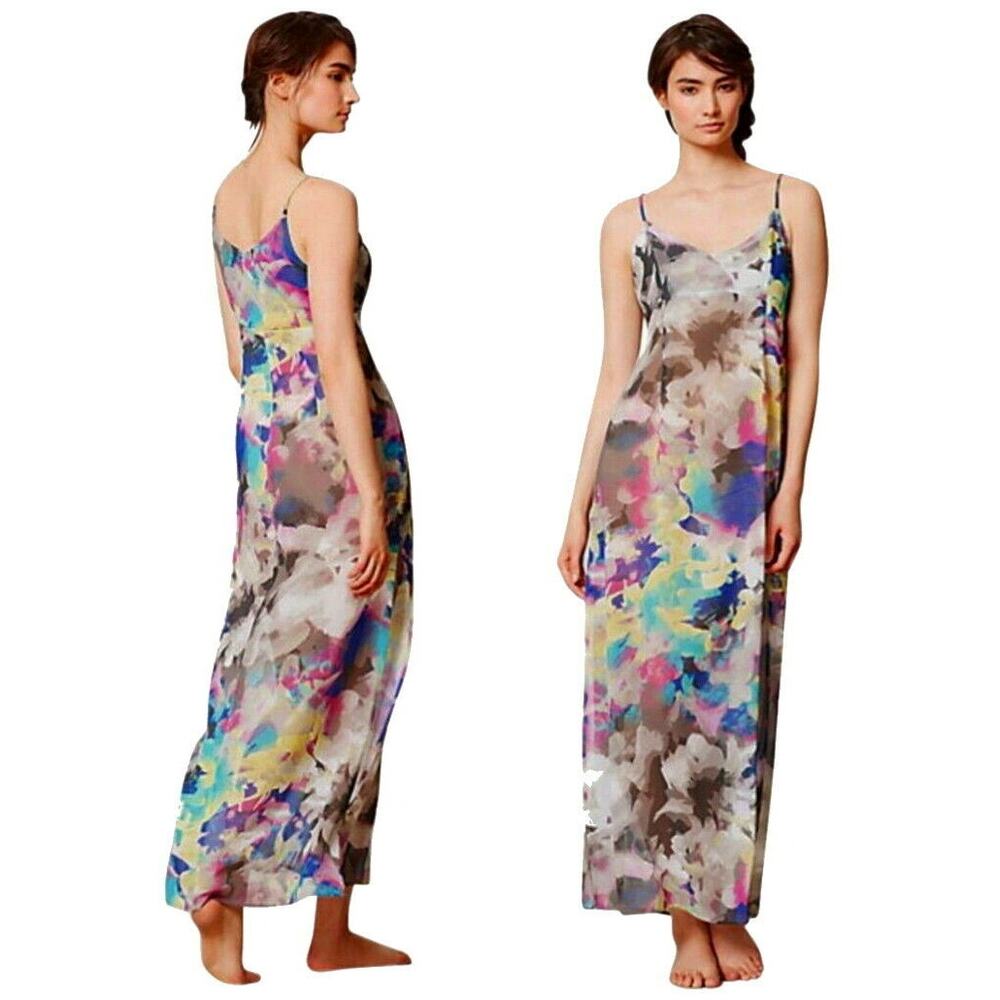 Anthropologie E by Eloise sheer maxi slip dress / cover up size medium